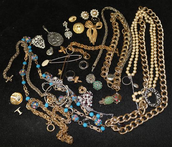 Quantity of costume jewellery including silver